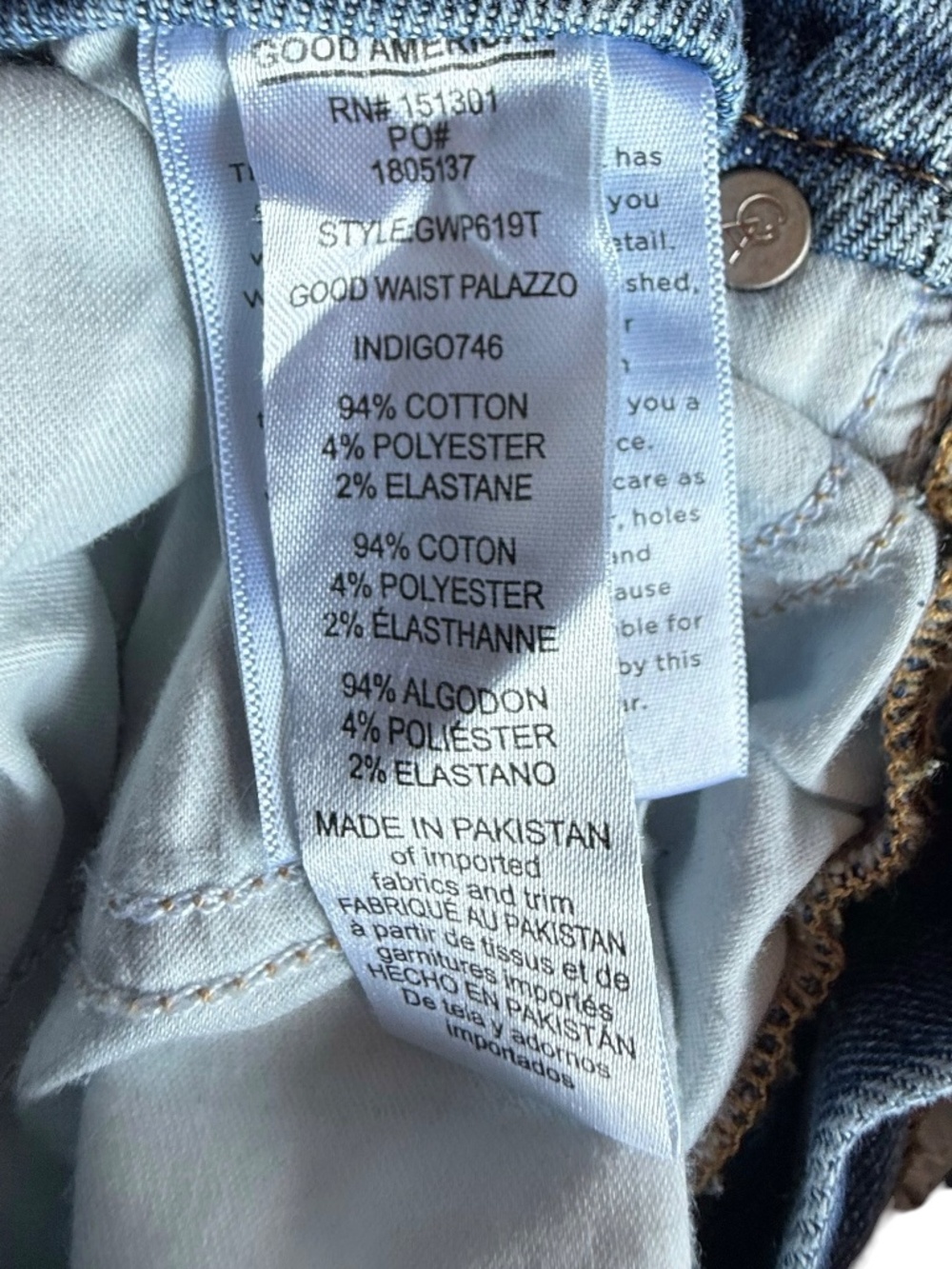 Good American Good Waist Palazzo Seamed Jeans Sz 28 - Picture 12 of 13
